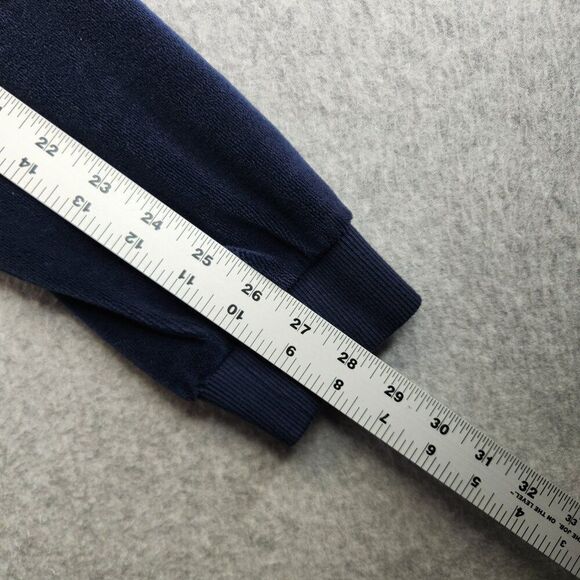 Marine Layer Sweatshirt Womens L Blue Velour Crew Neck Pullover Top Sweater - Picture 10 of 13